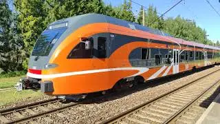 Приветливый машинист + Штадлер на о.п. Кулли / Nice horn + Stadler Flirt at Kulli stop