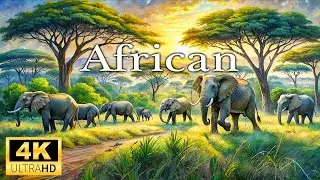 African Animals 4K HD 🌍 Relaxing Movie with Exotic Animal Scenery & Soothing Music