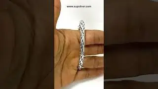 Sup Silver Rope Textured Cuff Bracelet 925 Sterling Silver, Handmade Unisex Cuff Bangle Bracelet