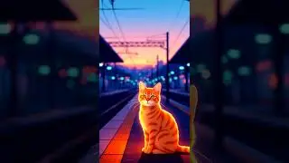 Neon Cat&rsquo;s Lonely Wait at the Station 🚉💔 | Emotional Neon Story #emotionalstory #catstory #neoncat