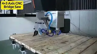 4+3 CNC Bridge Saw with Milling Spindle for Kitchen & Bathroom Countertop Sink Fabrication