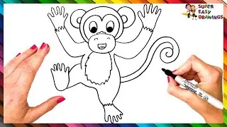 How To Draw A Monkey Step By Step 🐵🐒 Monkey Drawing Easy