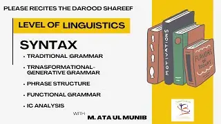 Syntax | Explanation | Branch of Linguistics | In Urdu | By Sir Munib