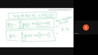Video 4.4 Reconstruction of Original Signal from Samples and Sinc Interpolation formula