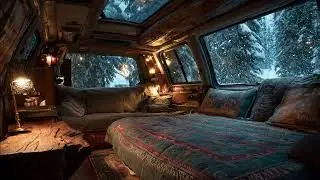 Extreme Winter Blizzard Outside Cozy Van | Powerful Wind Sounds for Insomnia and Deep Sleep