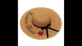 Embroidery personalized custom text logo women sun hat straw outdoor fringe style beach summer cap