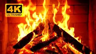🔥 Fireplace 4K UHD! Fireplace with Crackling Fire Sounds. Fireplace Ambience