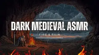 Rest at the Bonfire | Dark Medieval Ambience Music with Rain & Fire ASMR for Deep Sleep