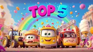 Top 5 खाने से बनी गाड़ियाँ 🚜🍕 | Kids Funny Food Vehicles | Cartoon Animation🔥 Alternate Titles 