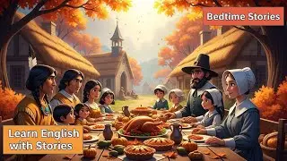 The First Friendship Feast | A Thanksgiving Fairy Tale for Kids (Easy English) | Dreamy Tales Video