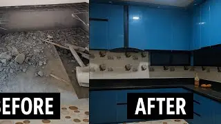 L-Shape Modular Kitchen Banane ki Puri Video | Small Kitchen to Modular Kitchen Makeover 