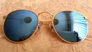 Vintage Ray Ban Exclusives Blue Mirror Round Metal