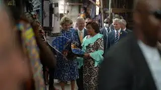 Visite de leurs Majestés le Roi et la Reine des Belges au marché des pagnes de Kinshasa | 09.06.2022