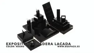 Serie Expositores Madera Lacada Negra. Joyería y bisutería