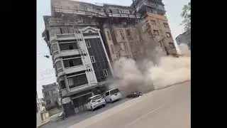 M6.7 Aftershock collapses WinStar Hotel, Mandalay, Myanmar
