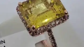 55  10K  Yellow Beryl(2ct) Diamond(0.63ct) Ring
