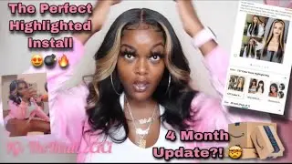 4 Month Update ?!🤯 Highlight Lace Closure Wig Reinstall Using Ebin Lace Spray| AINIMIU HAIR ,Amazon