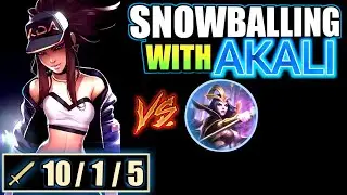 Here is How to SNOWBALL and Carry with Akali Mid  - Akali vs Leblanc (Full gameplay)  I Care4Dash