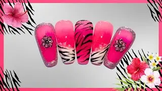 Hot Pink Zebra Nail Set! 🦓🌺