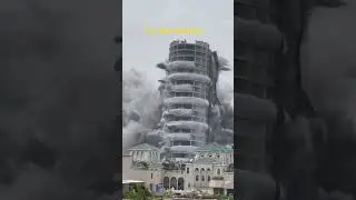 Twin tower demolition #noida 32 story illegal #building come down in 6 secs #shorts