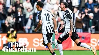 Heracles' Mario Engels scores incredible goal from halfway line against Ajax