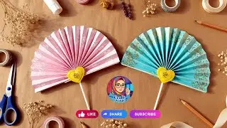 DIY Magic Folding Paper Fan ✨  Flower Design  Craft by Falak