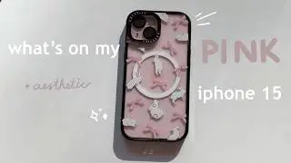 (aesthetic) what’s on my pink iphone 15 🩷˚.🎀༘⋆ | custom icons, widgets, cutesy and girly 🌷͙֒🌸🎀