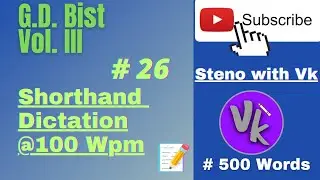 G.D. Bist Vol III ✍️ #stenowithvk #shorthanddictation #stenowithvk #PHC 