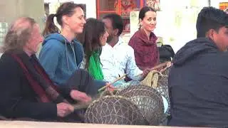 Nagara drums circle jam in Pushkar