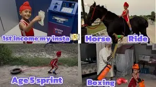  5 Year Old Champ 💪 | First Instagram Payment 💵 | Horse Ride 🐎 | Boxing & Tyre running 🏃 Routine ✌️