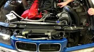 BMW E36 325i M50 B25 Supercharger with water intercooler --- Engine Sound --- Racecar Engine
