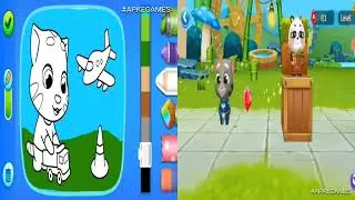 Talking Ginger coloring vs Talking Tom Coding Planet Gameplay 