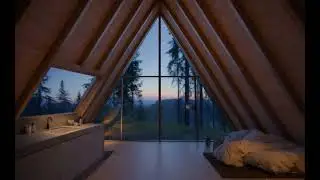 Rainy Forest Cabin Ambience | Cozy A-Frame Window Rain | 2 Hours