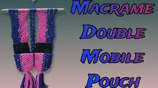 #MACRAME  MOBILE  DOUBLE POUCH #✨️🪢📱📱#COSTER  DESIGN MACRAME  WALL HANGING 