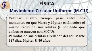 Como resolver problemas de Movimiento circular uniforme (M.C.U), ejercicio 1