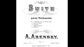 Suite in G Minor Op.7 By Anton Arensky (with Score)