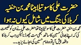 Muhammad Bin Hanfia Karbala Ki Jung Mein Shareek Kyon Na Huia ll Islamic story ll Deen ki batein