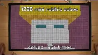 Awesome robot animation with 1296 mini rubik cubes