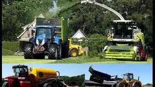 Gras hakselen, inkuilen en bemesten door Grefelman Luttenberg  Claas Jaguar, Kaweco, Vervae