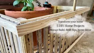 5 DIY Home Projects + Thrift Haul Flip | Outdoor Wood Storage Build from FREE Lumber!