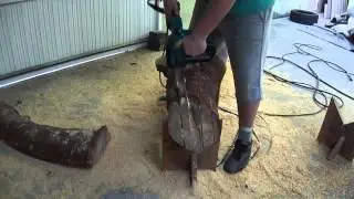2 Corte de tora com Eletrosserra Makita UC4020A