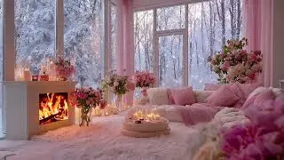 Cold Winter Wind with Fireplace Sounds for Relaxation, Focus, Stress Relief and Warm Comfort