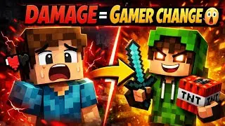 Minecraft but my friend takes over whenever I take damage|Full chaos😭|