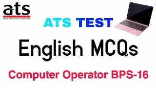 ATS Test Allied Testing Service Computer Operator English Part Solved MCQS Synonyms Antonyms Idioms