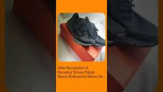 Nike Revolution 5 Running Shoes Triple Black Anthracite Mens Uk 6.5 Low Top