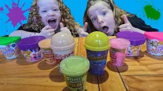 Cyd and Len unbox and play with scented slime! #slime videos