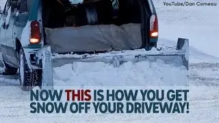 Canada man builds homemade snow plow to shovel his drive