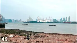 London Walking Tour | River Thames Walk from Isle of Dogs to Canary Wharf 4K