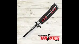 Black & Red Samurai 440 Steel Aluminum Tanto Practice Butterfly Balisong Trainer &mdash; SKU: KA985