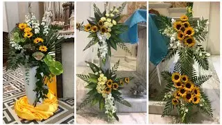Latest modern Church fresh flower arrangement and decoration
